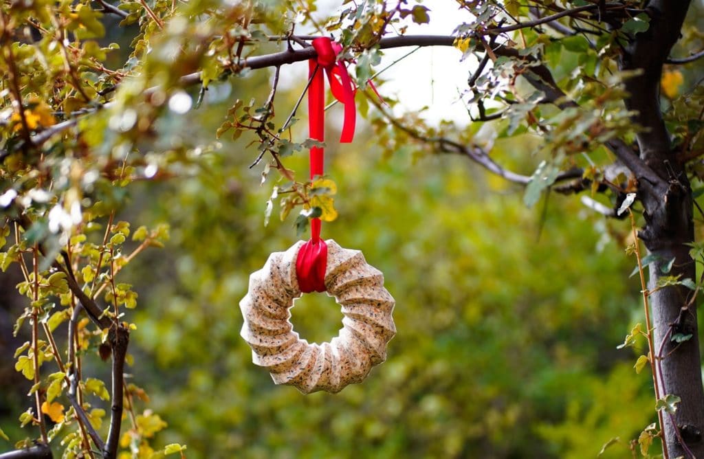 Comment réaliser une couronne de Noël pour oiseaux ?