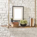 brick wall drift wood shelves and frame concept decor different