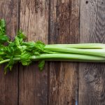 fresh celery on old background